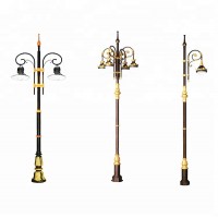 Street Light Style Outdoor Cast Iron Garden Light Pole With Lantern